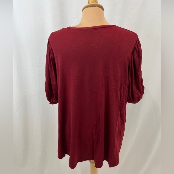 Susana Monaco Short Sleeve Crewneck Blouse in Port - Picture 3 of 8